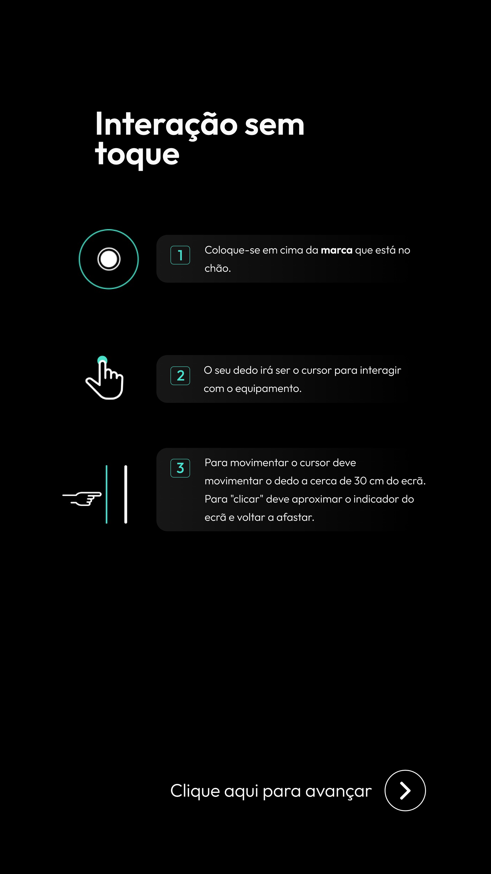 Ecrã Mupi — ecrã inicial da aplicação Laverca, boas-vindas e introdução