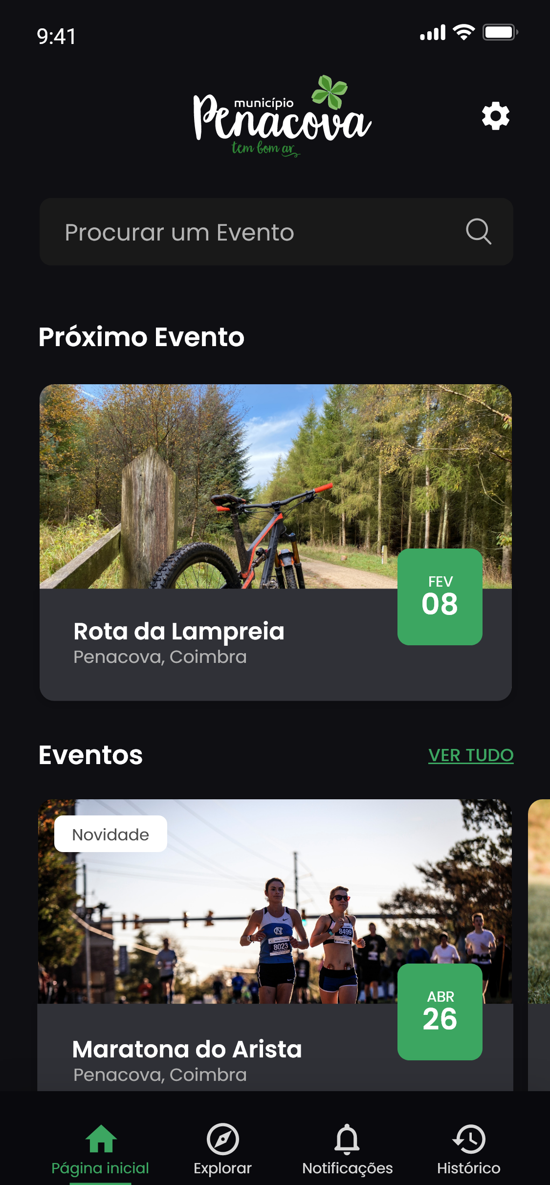 Mobile modo escuro — página inicial