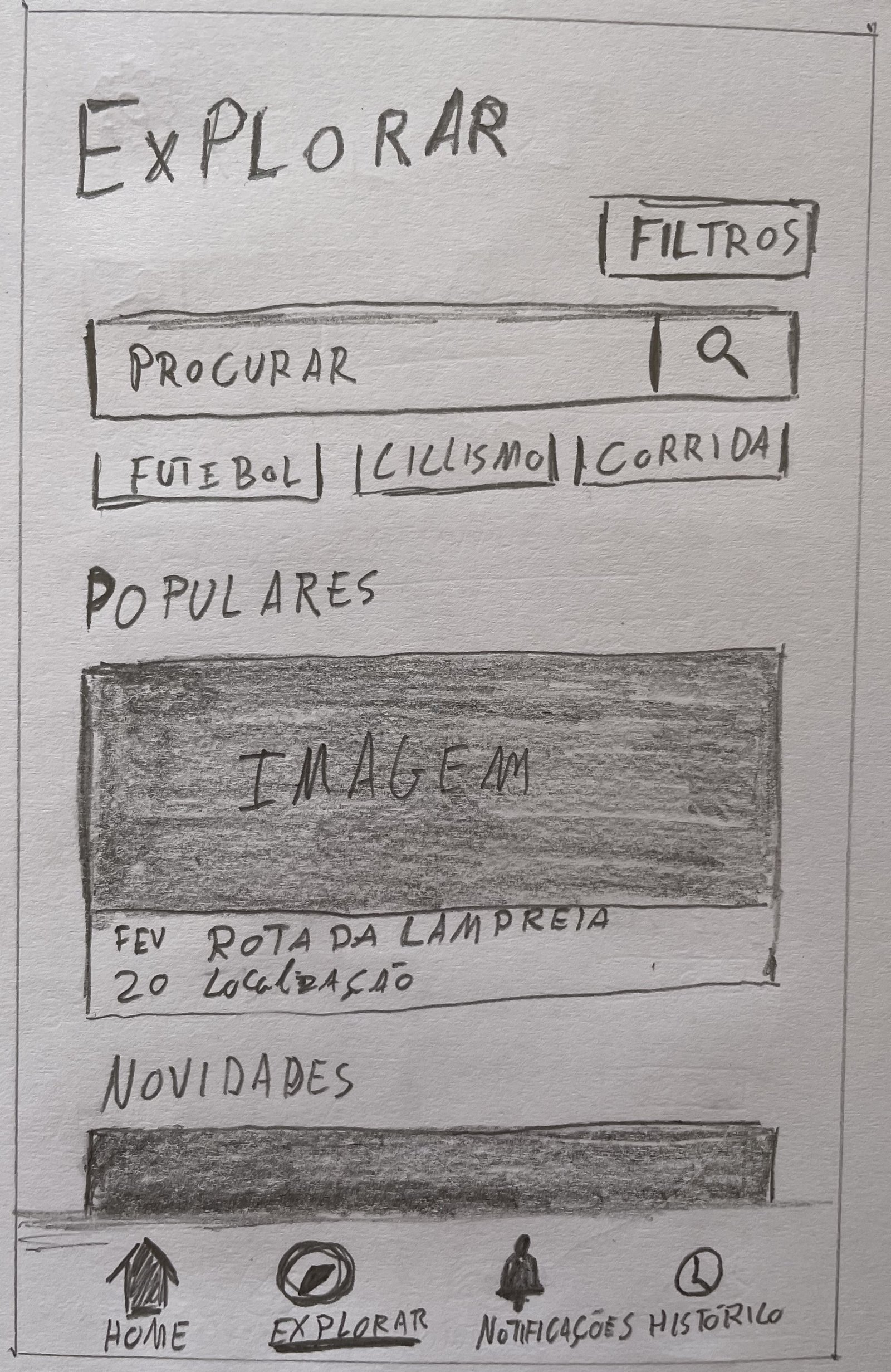Wireframe — aplicação mobile Android