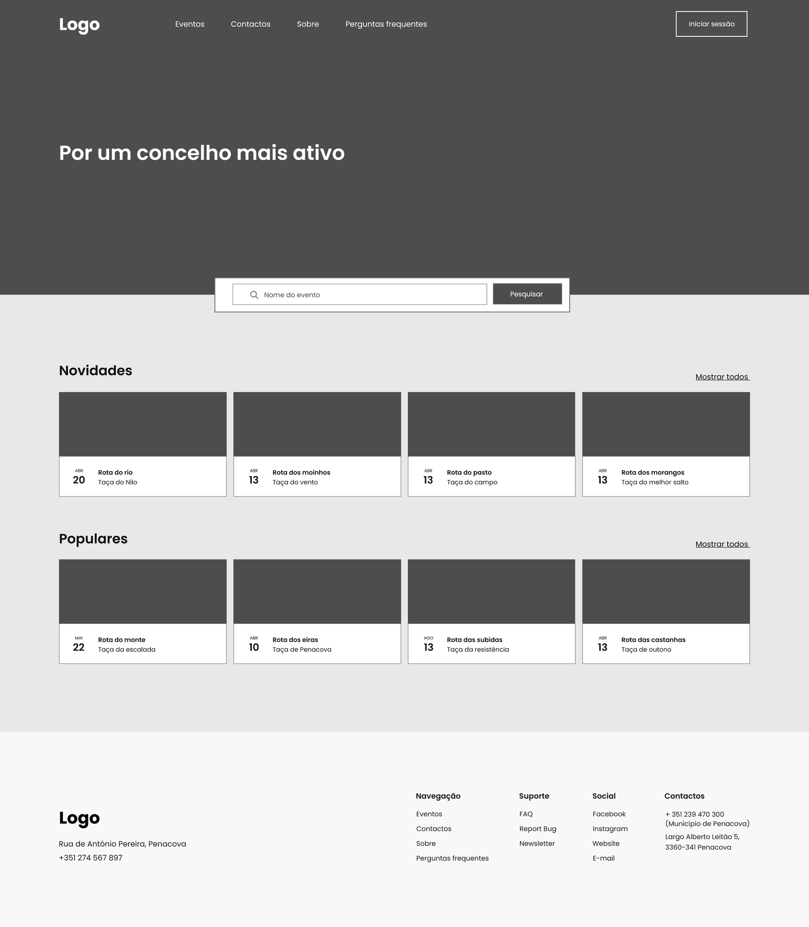 Wireframe hi-fi — back-office, classificações